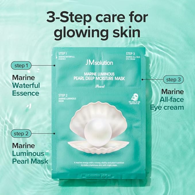 [JM Solution] Marine Luminous Pearl Deep Moisture 3 Step Skin Care Face Mask